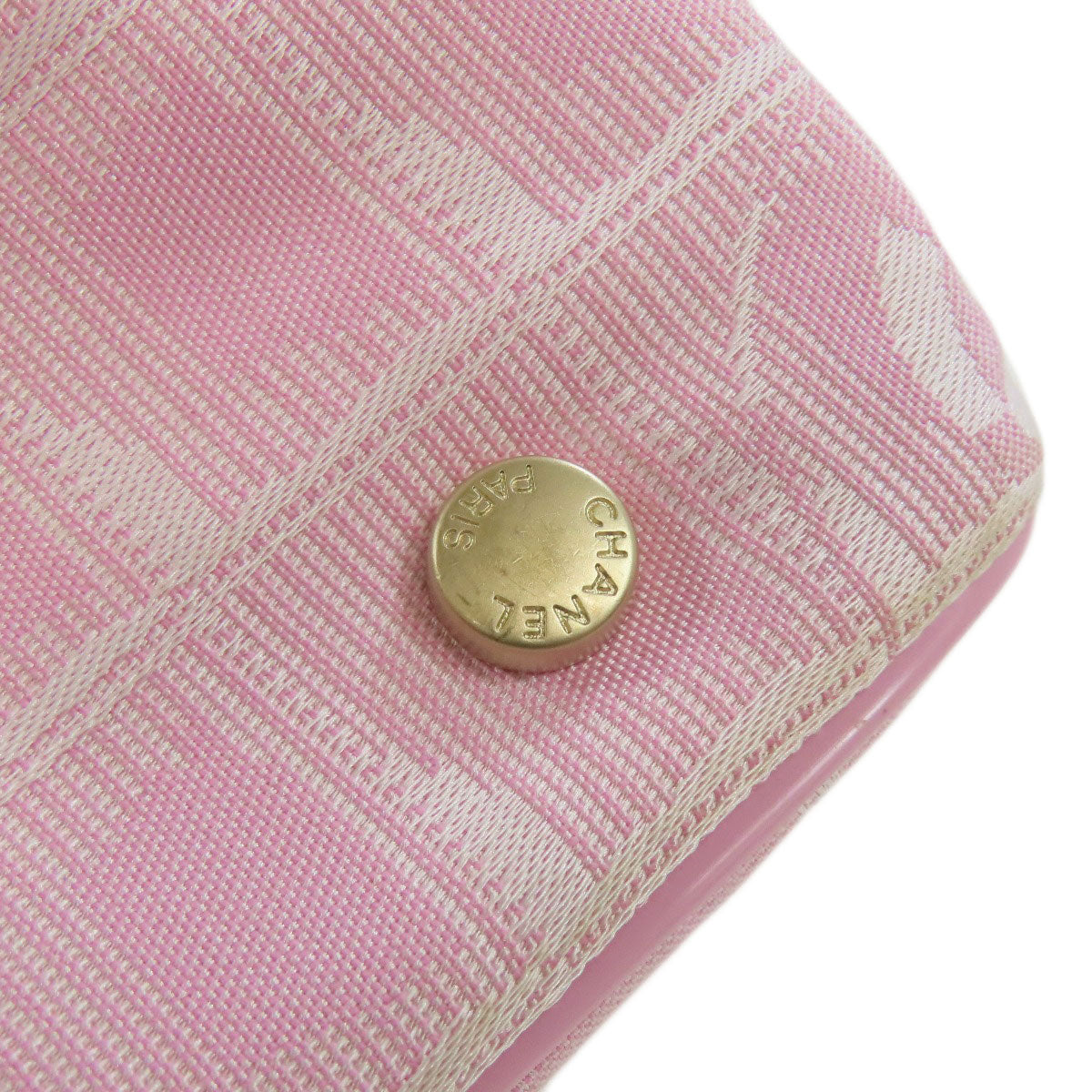 CHANEL Handbag Nylon jacquard pink New Travel Line PM