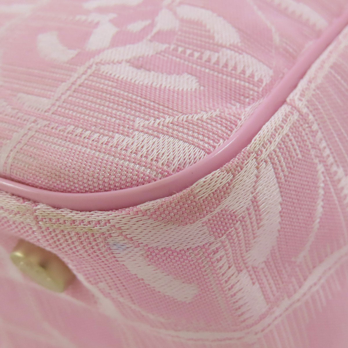CHANEL Handbag Nylon jacquard pink New Travel Line PM