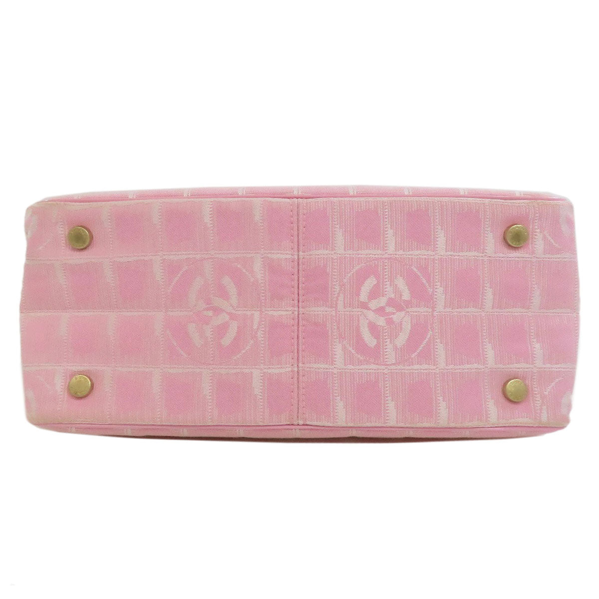 CHANEL Handbag Nylon jacquard pink New Travel Line PM