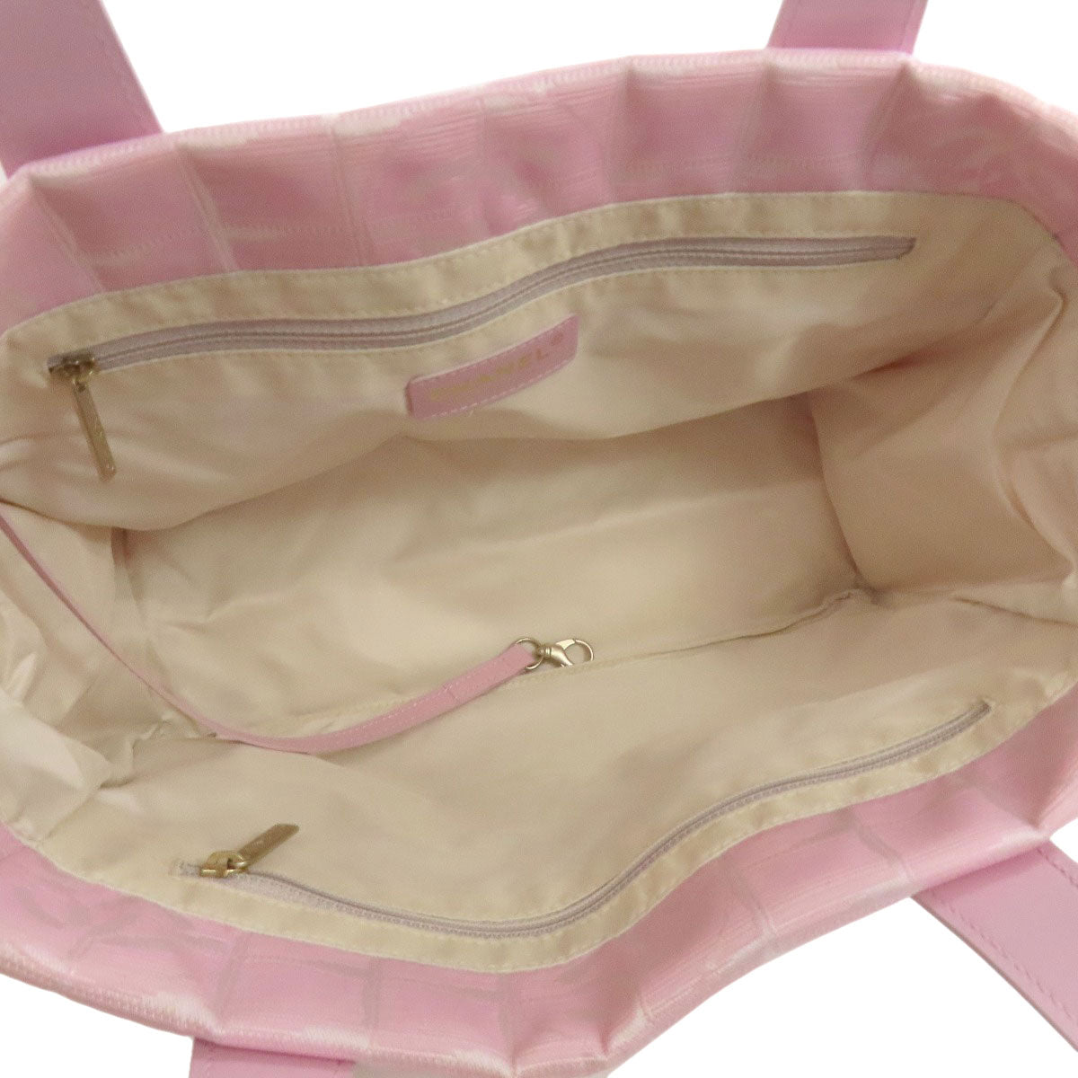 CHANEL Handbag Nylon jacquard pink New Travel Line PM