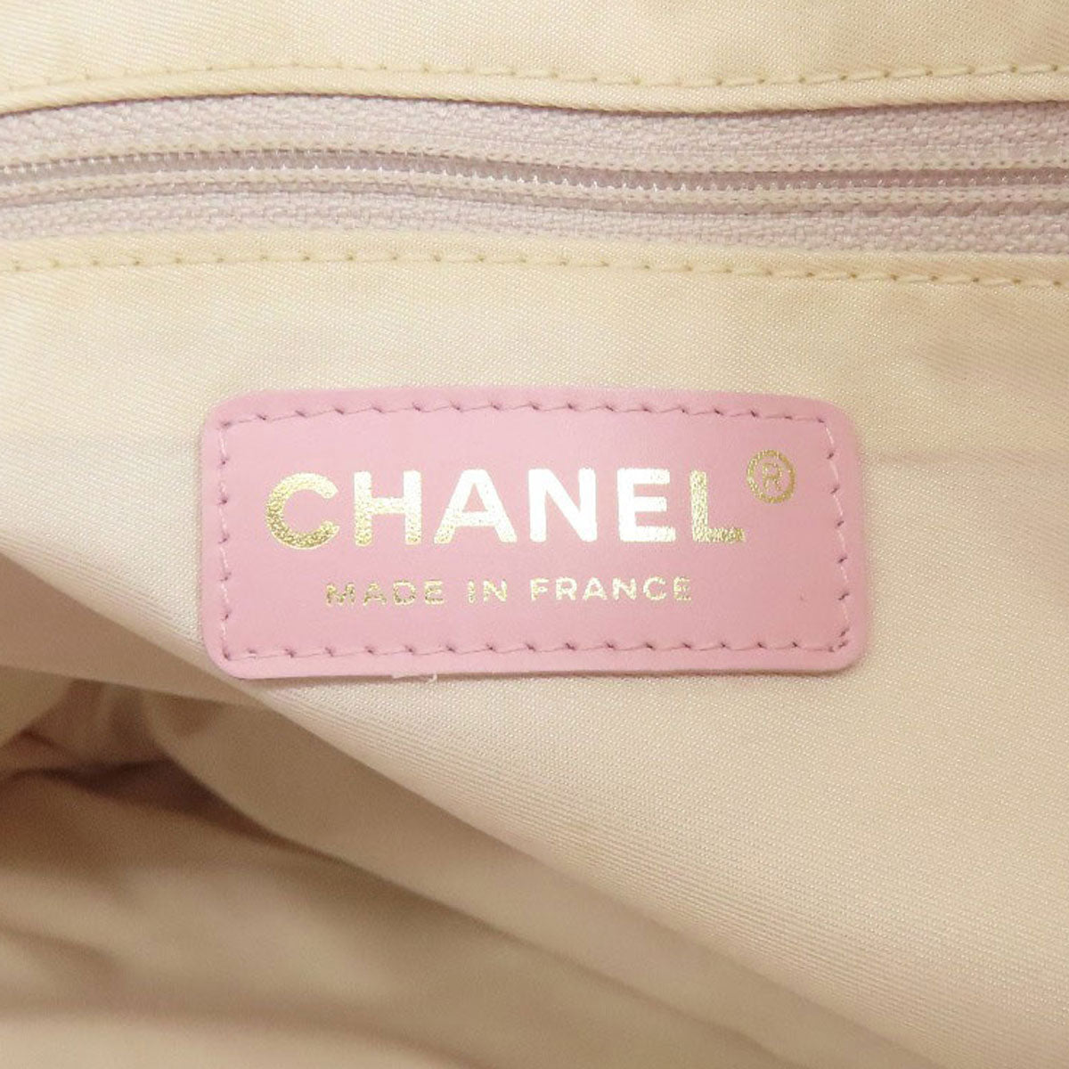 CHANEL Handbag Nylon jacquard pink New Travel Line PM