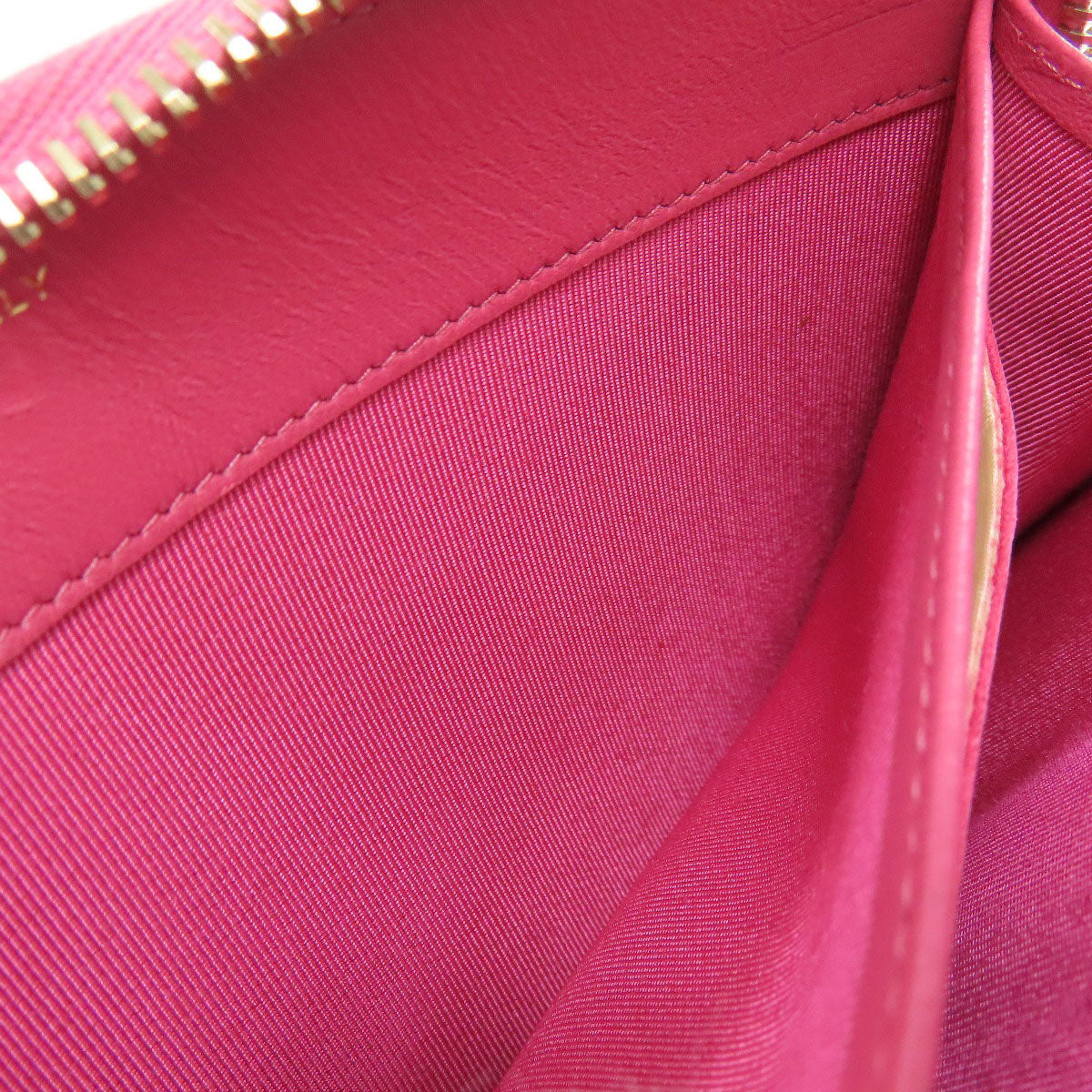 CHANEL Long Wallet Purse lambskin pink Matelasse COCO Mark Gold Metal