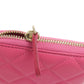 CHANEL Long Wallet Purse lambskin pink Matelasse COCO Mark Gold Metal