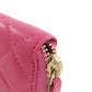 CHANEL Long Wallet Purse lambskin pink Matelasse COCO Mark Gold Metal