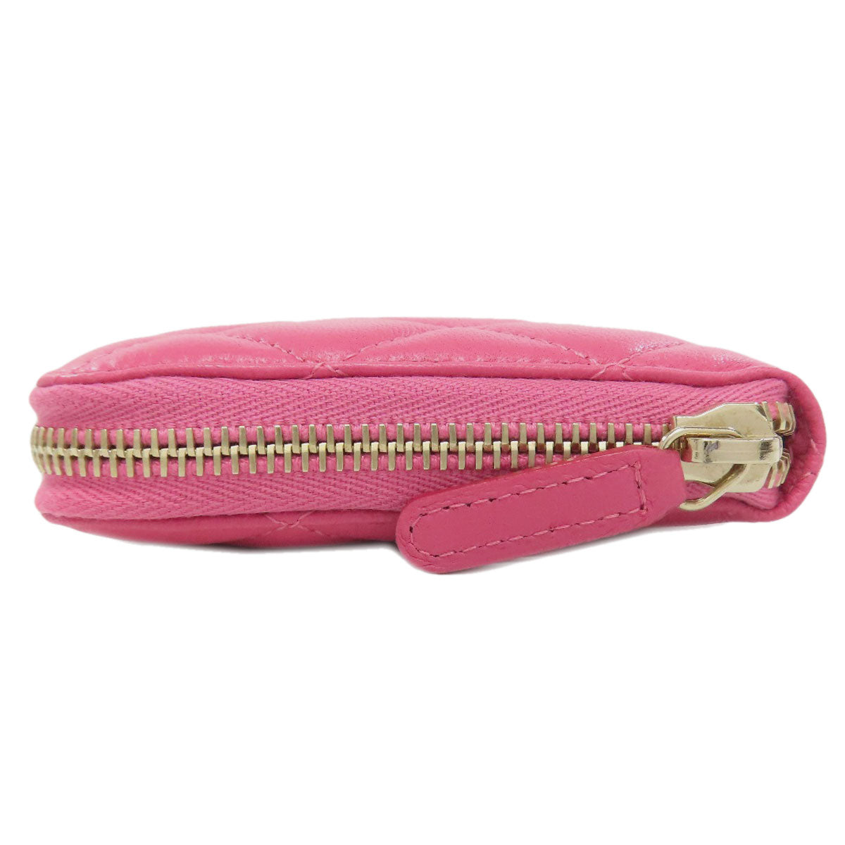 CHANEL Long Wallet Purse lambskin pink Matelasse COCO Mark Gold Metal