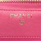 CHANEL Long Wallet Purse lambskin pink Matelasse COCO Mark Gold Metal
