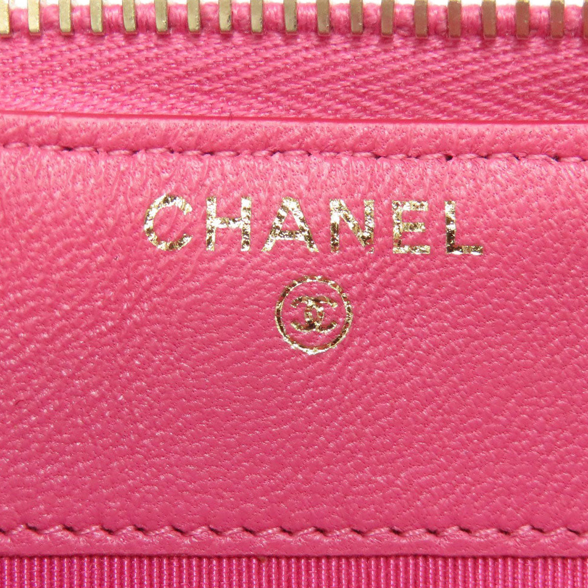CHANEL Long Wallet Purse lambskin pink Matelasse COCO Mark Gold Metal
