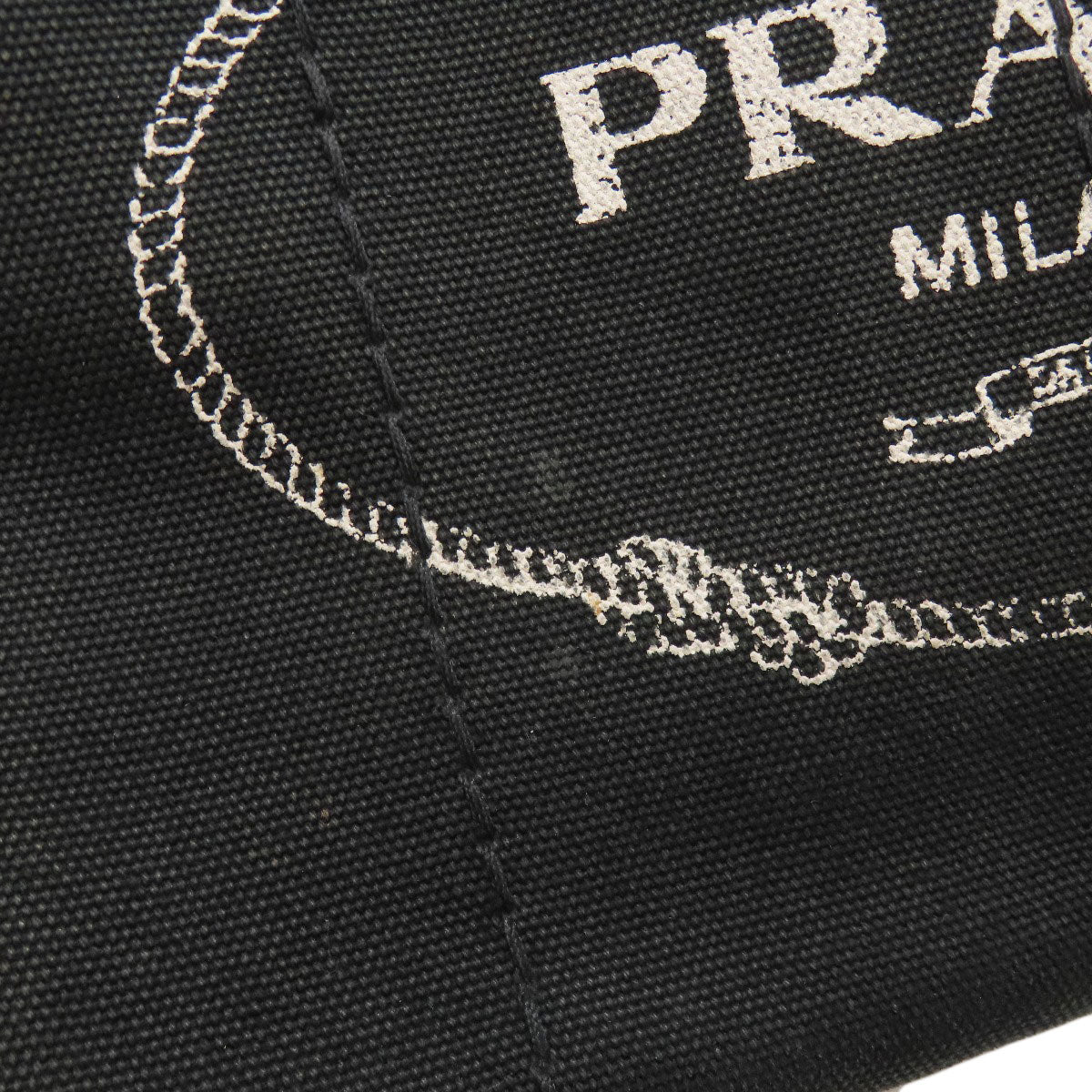 PRADA Handbag canvas black Canapa mini 2 WAY