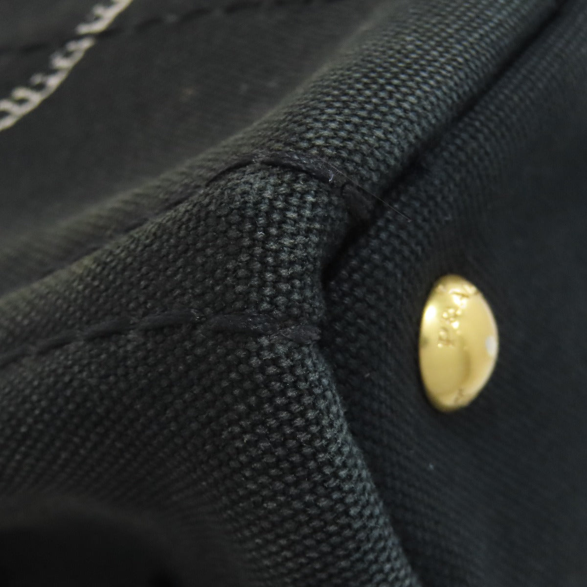 PRADA Handbag canvas black Canapa mini 2 WAY