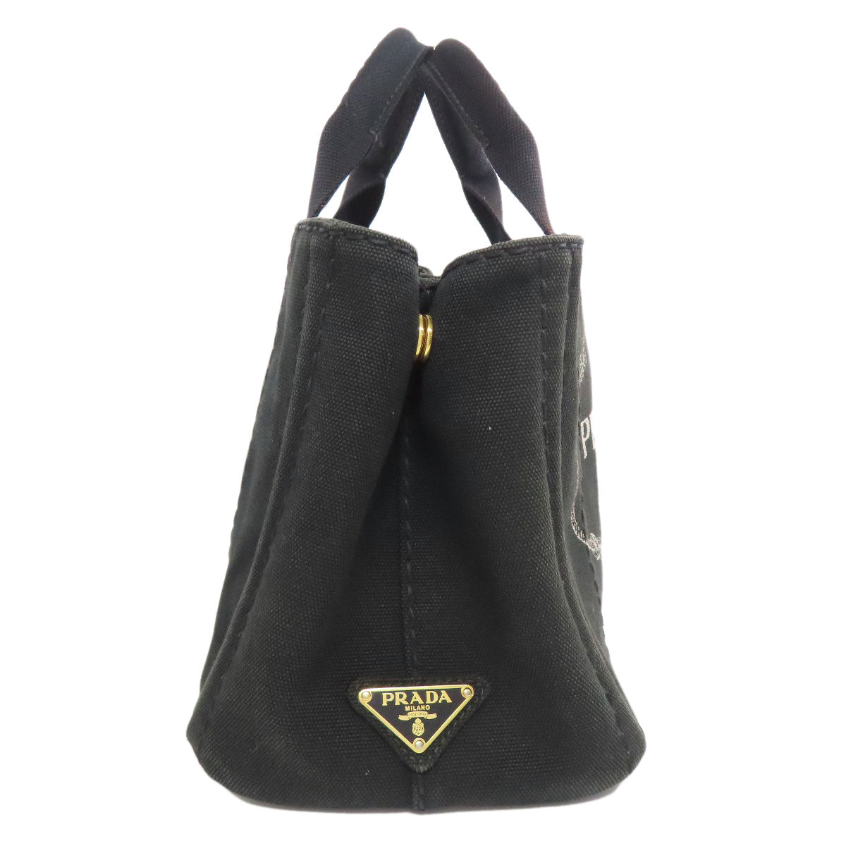PRADA Handbag canvas black Canapa mini 2 WAY