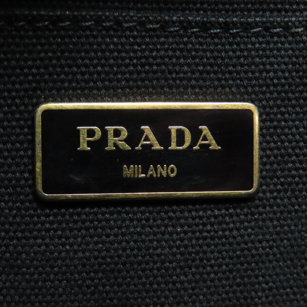 PRADA Handbag canvas black Canapa mini 2 WAY