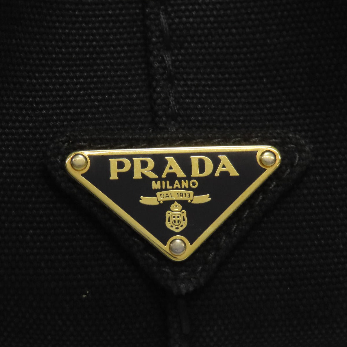 PRADA Handbag canvas black Canapa mini 2 WAY