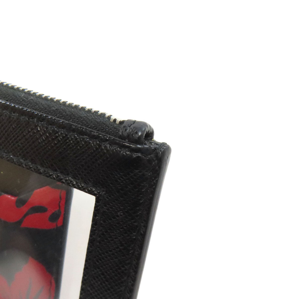 PRADA Accessory pouch Safiano black logoMetal
