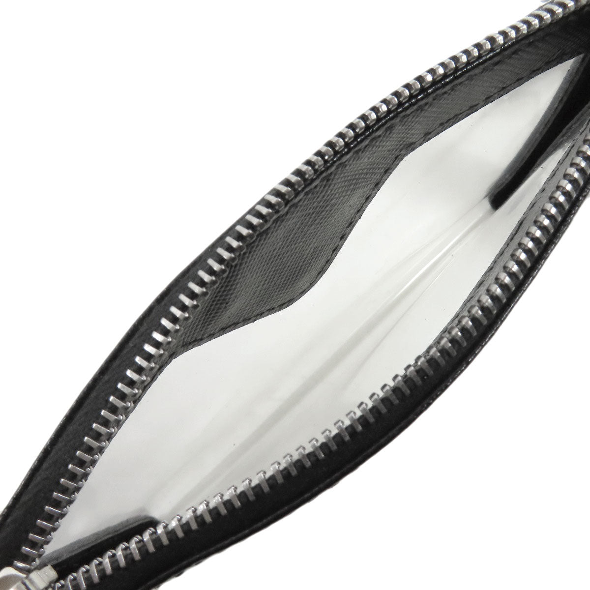 PRADA Accessory pouch Safiano black logoMetal