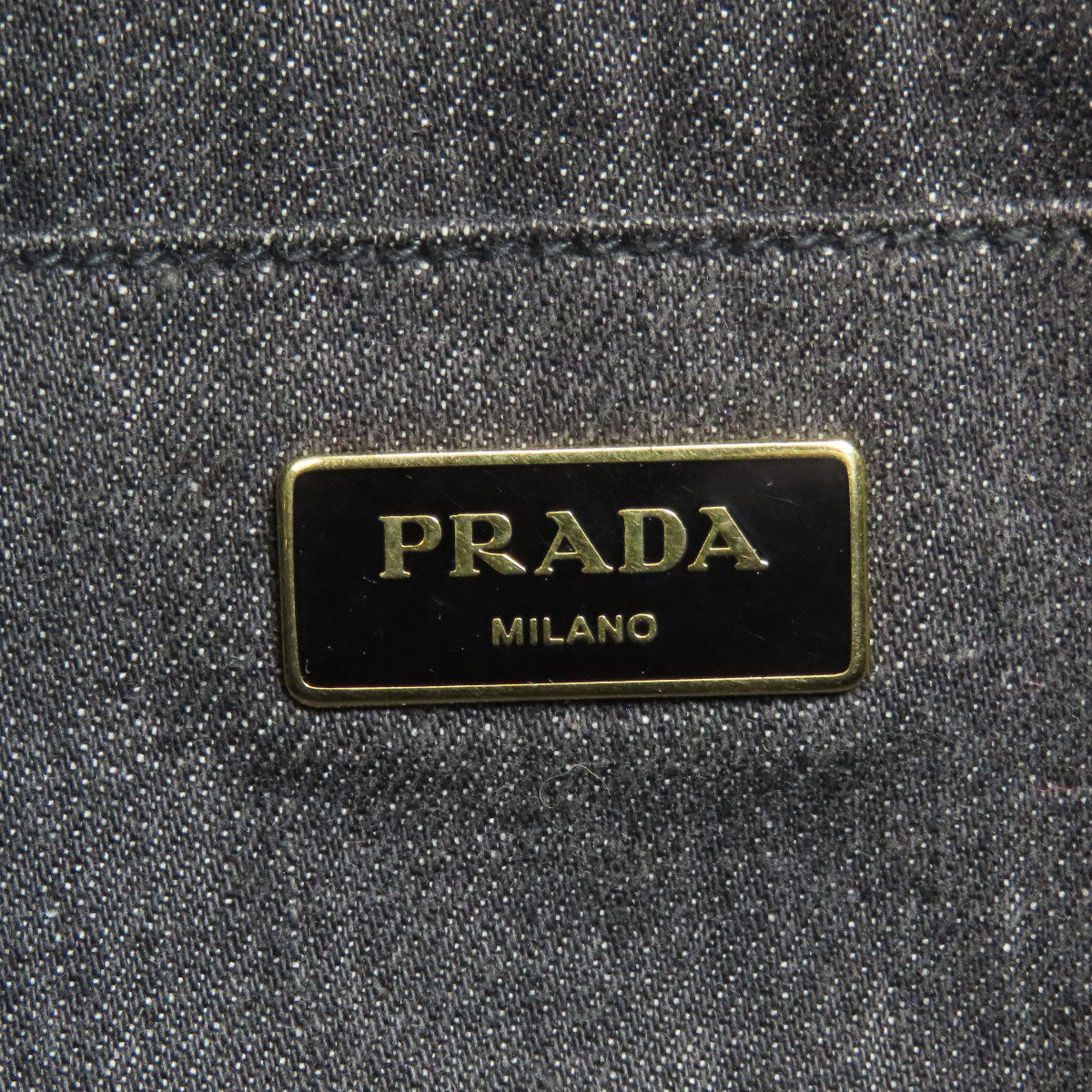 PRADA Tote Bag denim black Canapa mini 2 WAY