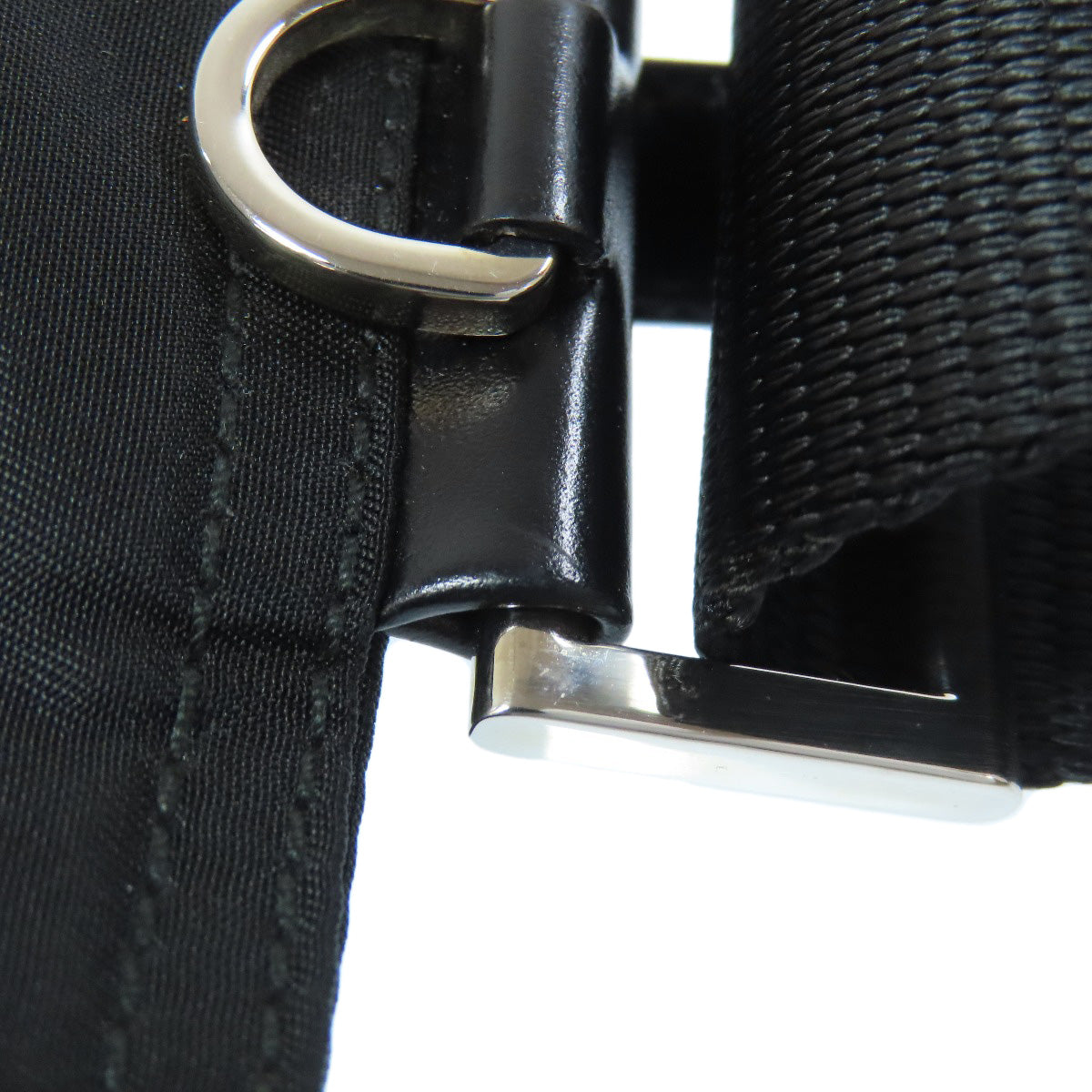 PRADA Shoulder Bag Nylon black logoMetal