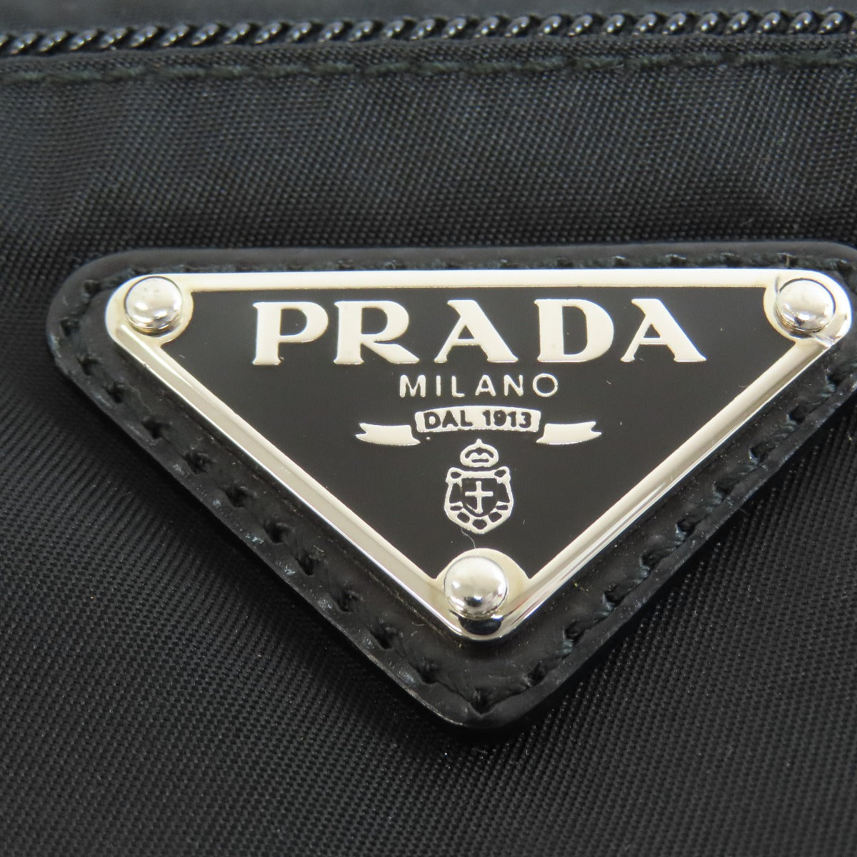 PRADA Shoulder Bag Nylon black logoMetal