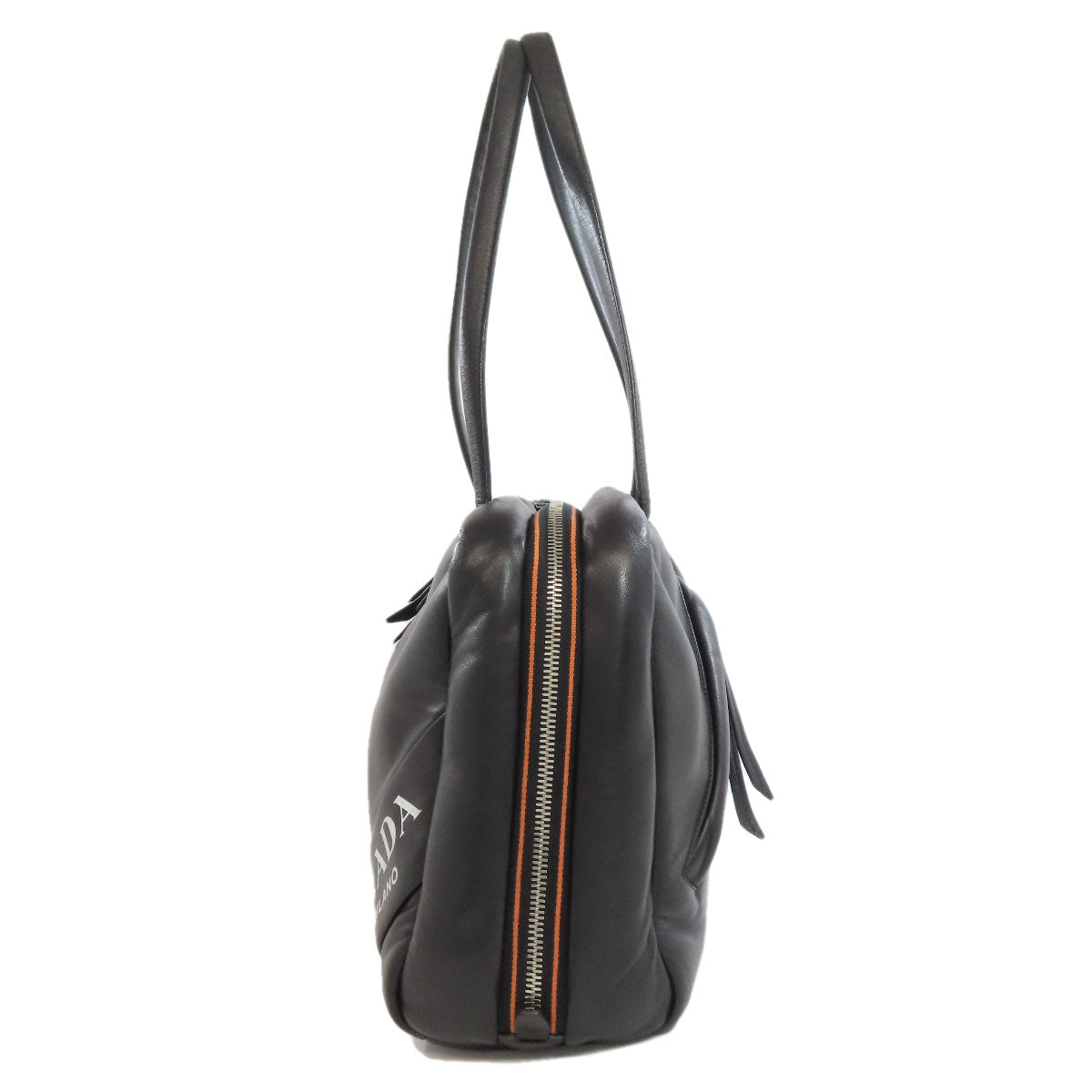 PRADA Tote Bag Calfskin black logo