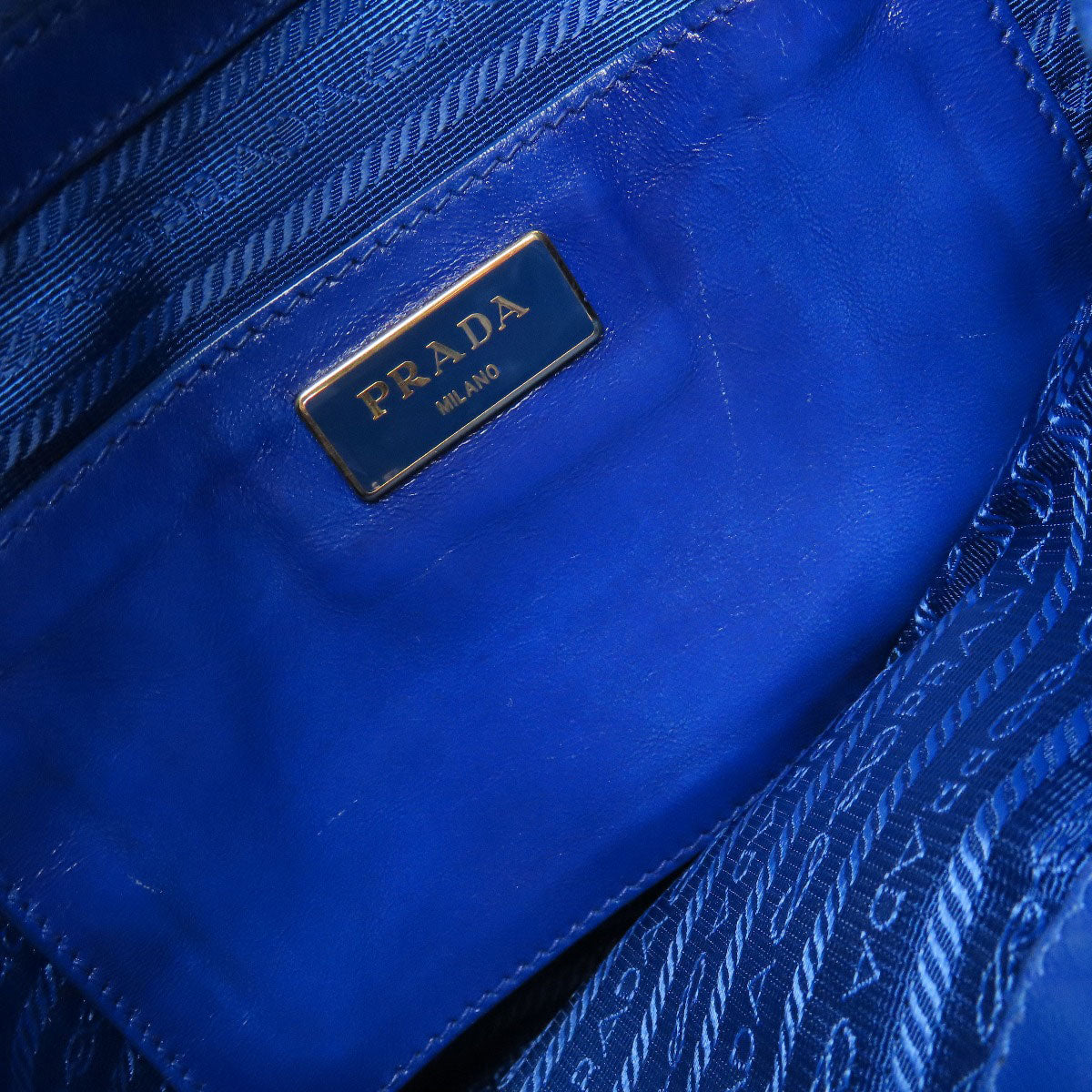 PRADA Tote Bag Calfskin blue 2WAY