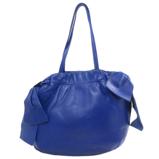 PRADA Tote Bag Calfskin blue 2WAY