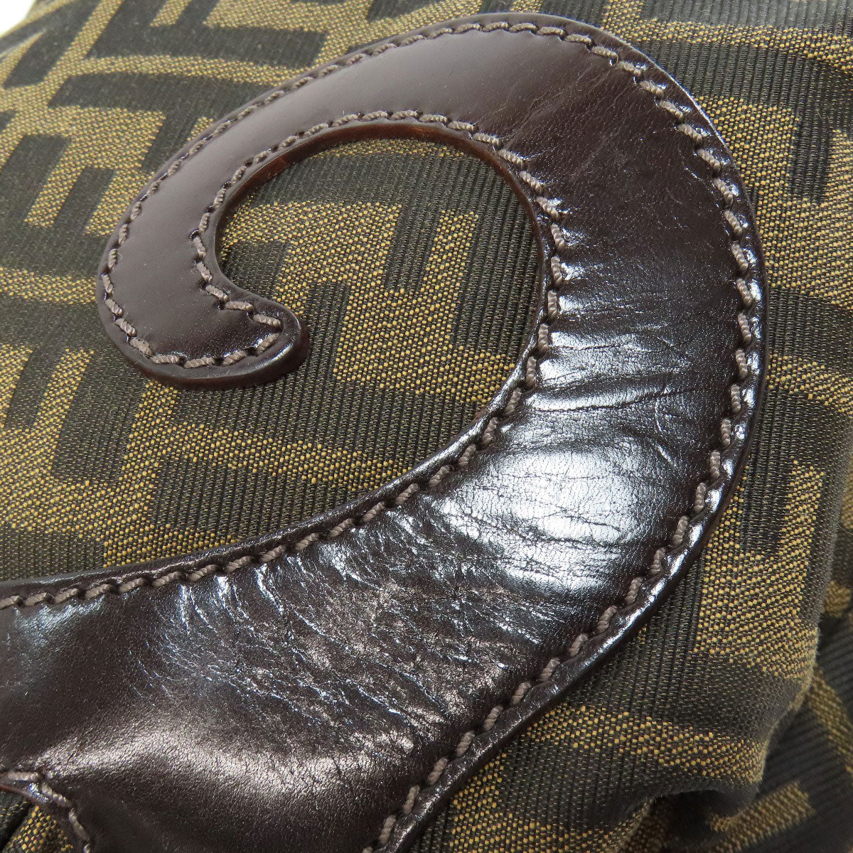 FENDI Shoulder Bag canvas Brown one belt Zucca Pattern