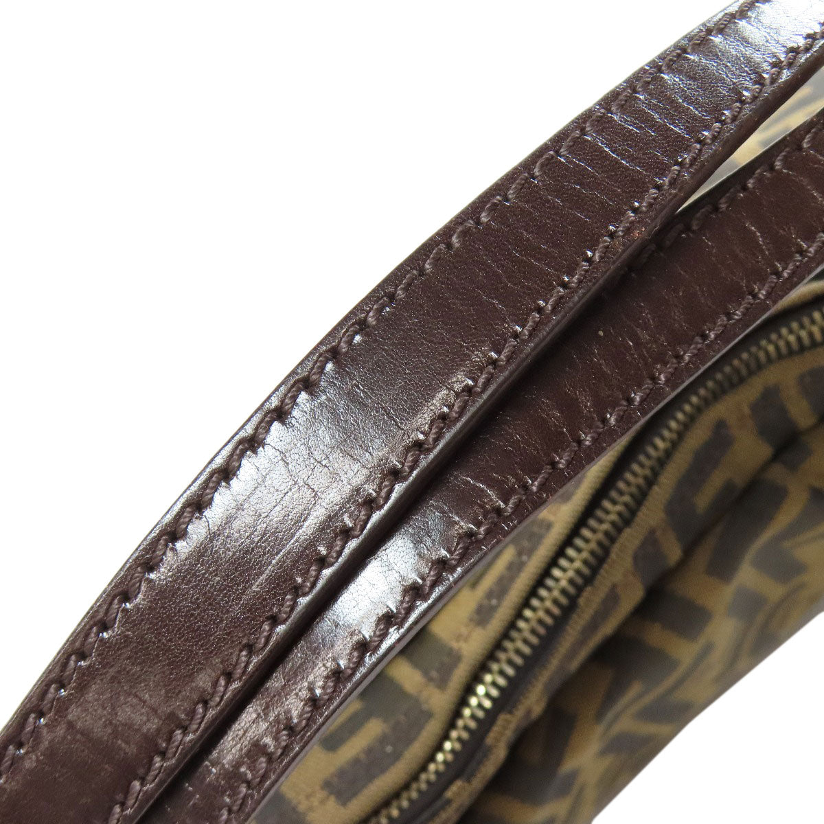 FENDI Shoulder Bag canvas Brown one belt Zucca Pattern