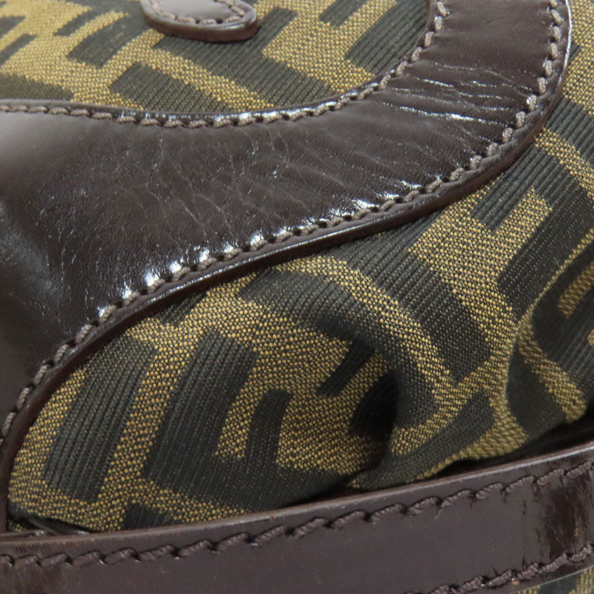 FENDI Shoulder Bag canvas Brown one belt Zucca Pattern