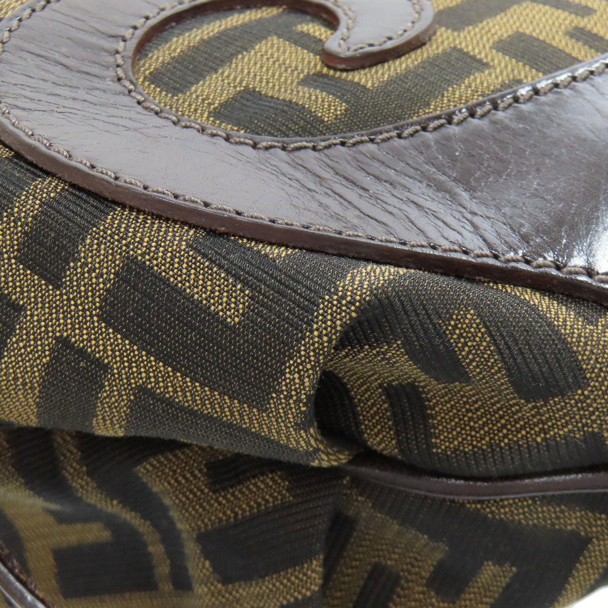 FENDI Shoulder Bag canvas Brown one belt Zucca Pattern