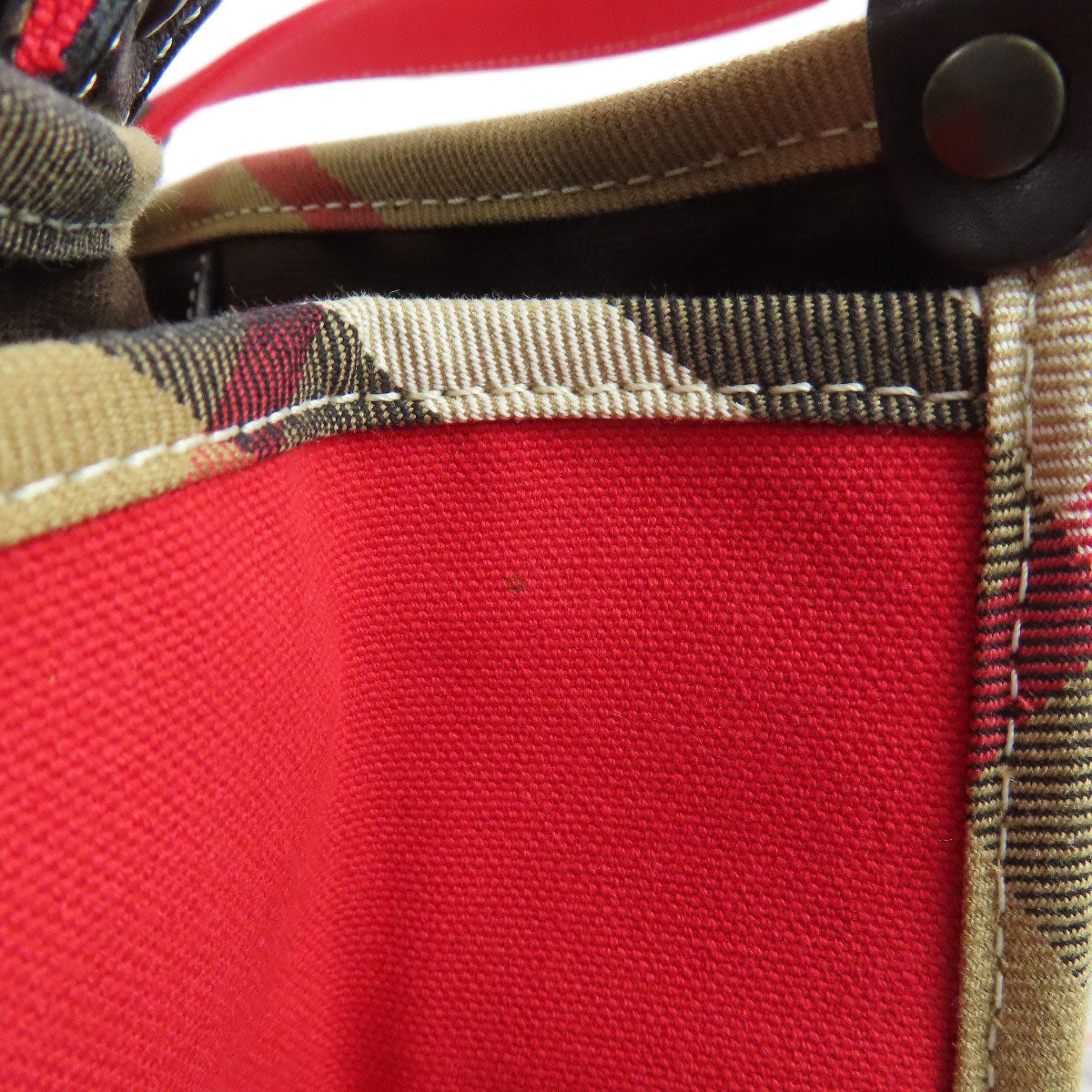 BURBERRY Handbag canvas Red Nova Check