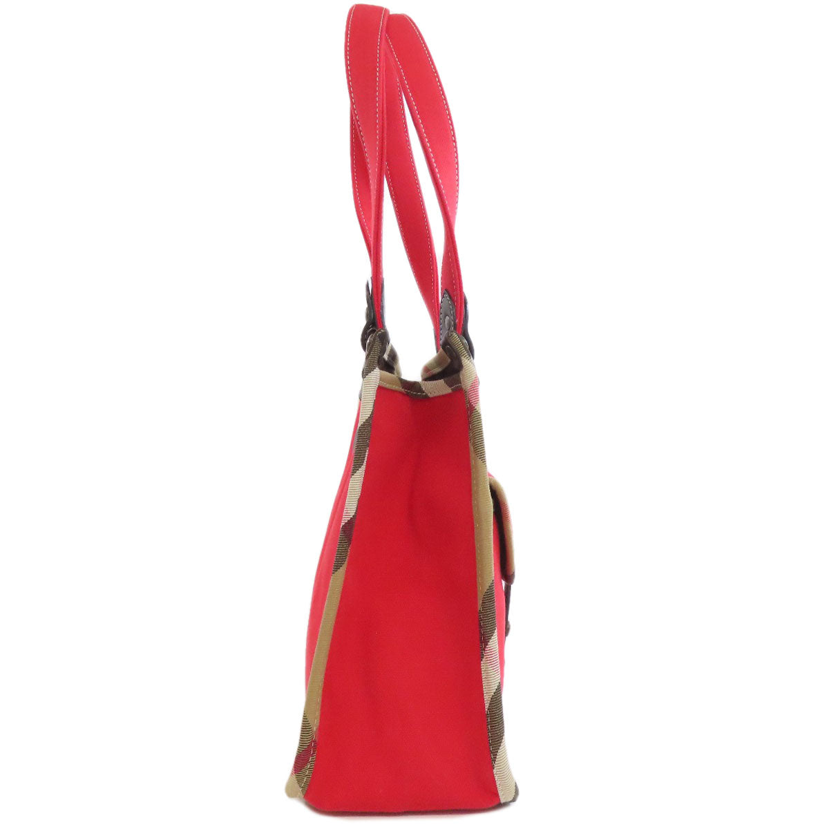 BURBERRY Handbag canvas Red Nova Check