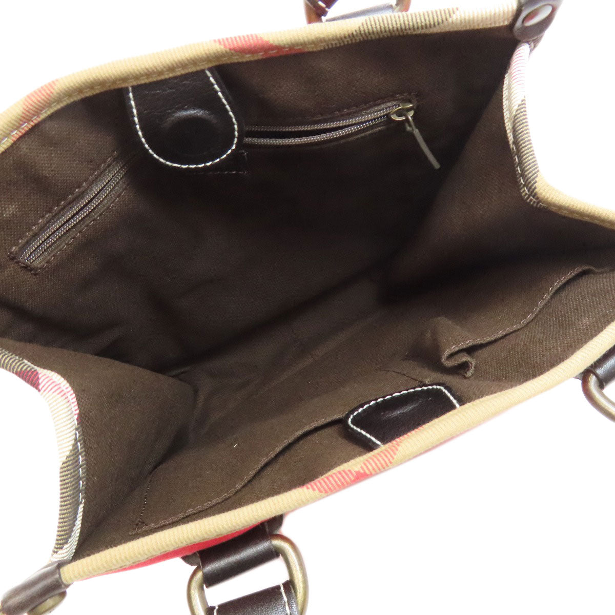 BURBERRY Handbag canvas Red Nova Check