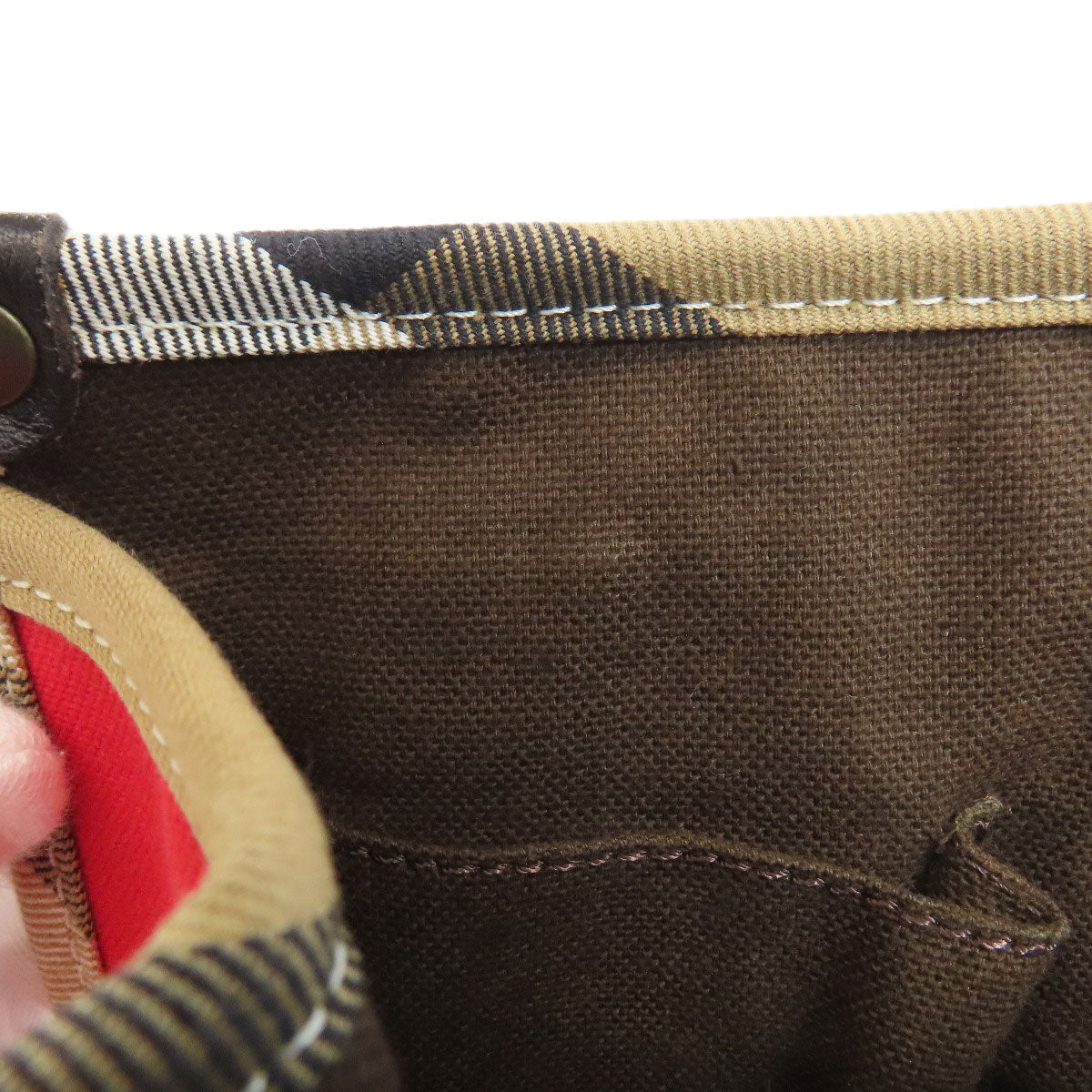 BURBERRY Handbag canvas Red Nova Check