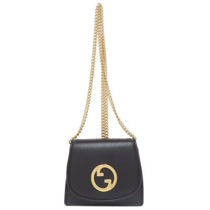 GUCCI Shoulder Bag 725219 Calfskin black Rondy Medium Chain Wallet with Interlocking G
