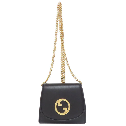 GUCCI Shoulder Bag 725219 Calfskin black Rondy Medium Chain Wallet with Interlocking G