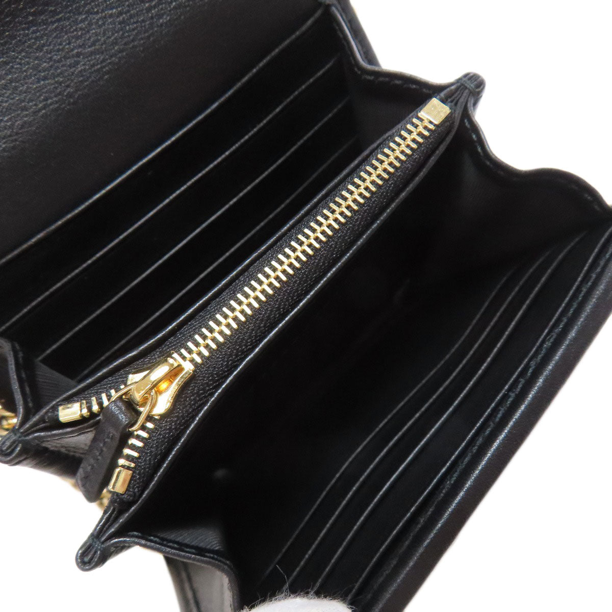 GUCCI Shoulder Bag 725219 Calfskin black Rondy Medium Chain Wallet with Interlocking G