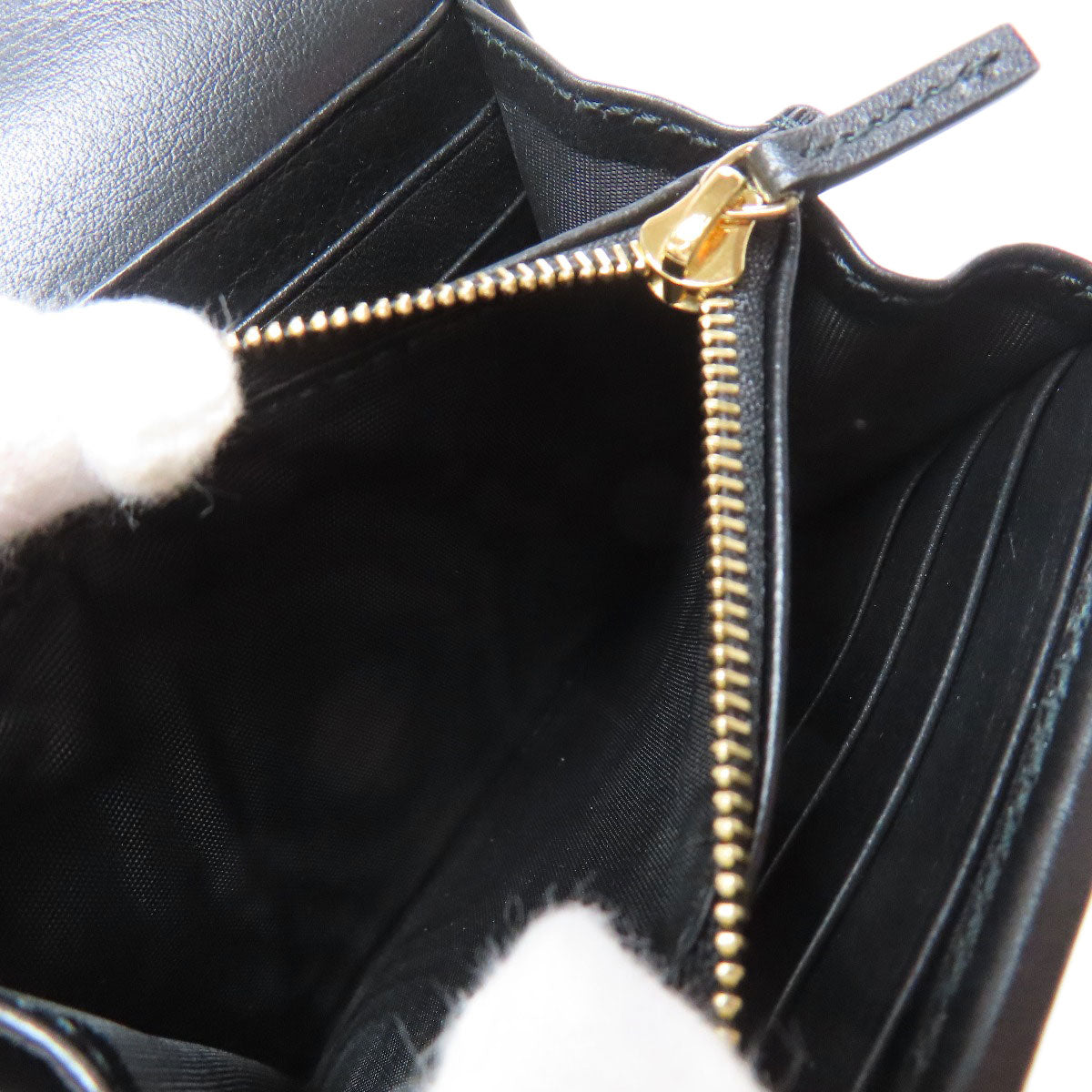 GUCCI Shoulder Bag 725219 Calfskin black Rondy Medium Chain Wallet with Interlocking G