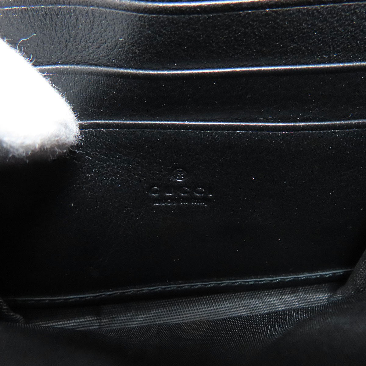 GUCCI Shoulder Bag 725219 Calfskin black Rondy Medium Chain Wallet with Interlocking G