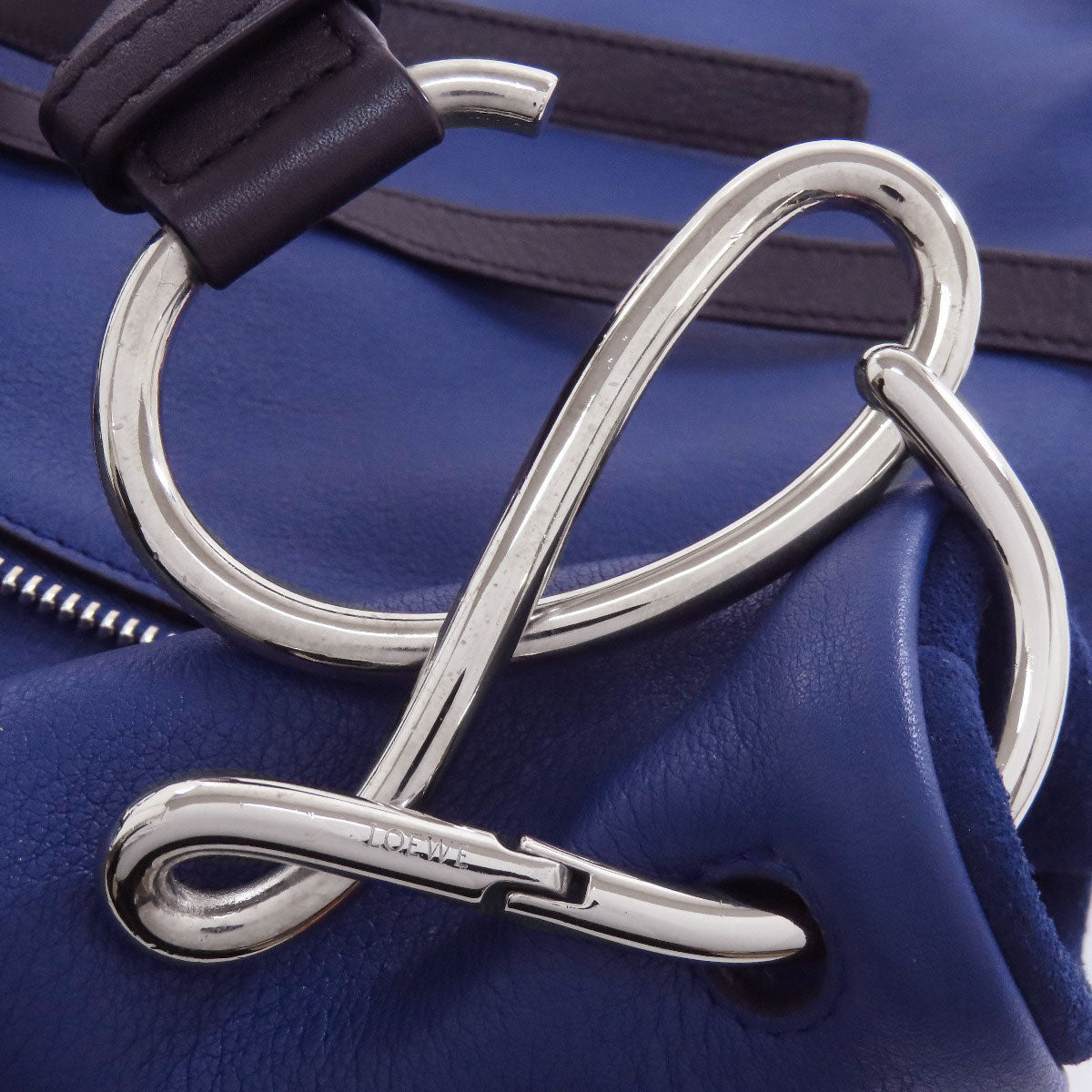 LOEWE Shoulder Bag Calfskin blue one belt