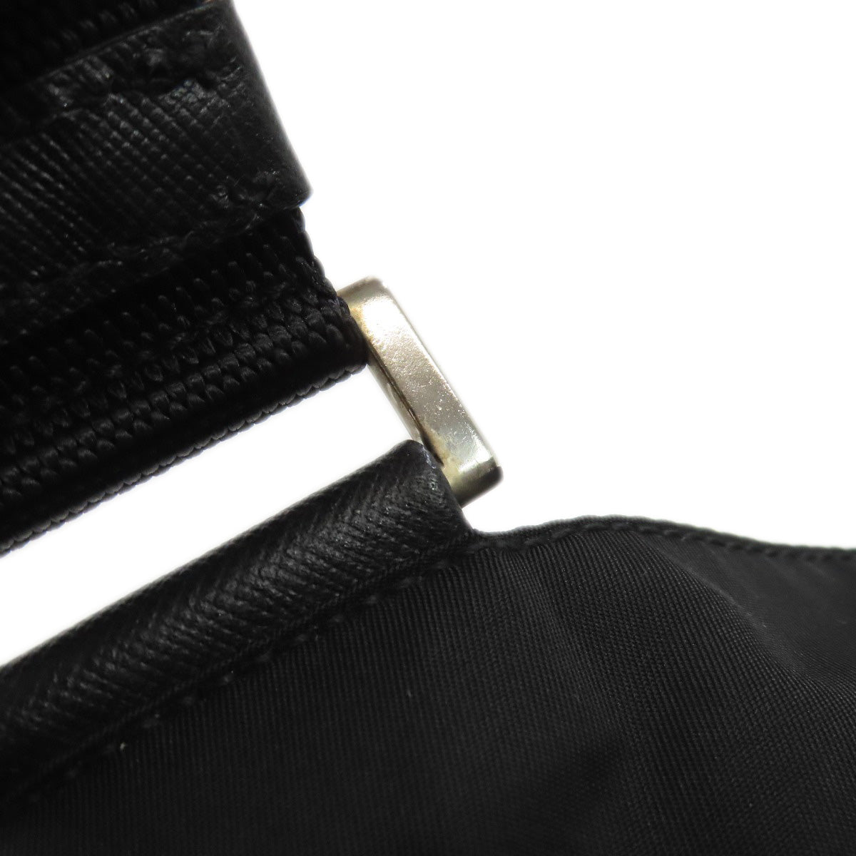 PRADA Shoulder Bag Nylon black logoMetal