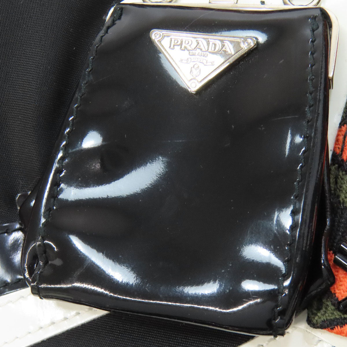 PRADA Tote Bag Nylon black logoMetal human motif