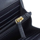 CHANEL Long Wallet Purse lambskin Navy Studs COCO Mark Gold Metal