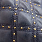 CHANEL Long Wallet Purse lambskin Navy Studs COCO Mark Gold Metal