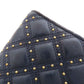 CHANEL Long Wallet Purse lambskin Navy Studs COCO Mark Gold Metal