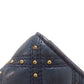 CHANEL Long Wallet Purse lambskin Navy Studs COCO Mark Gold Metal