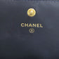 CHANEL Long Wallet Purse lambskin Navy Studs COCO Mark Gold Metal