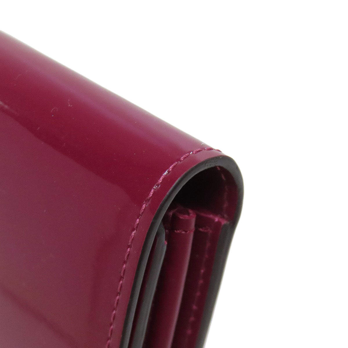 LOUIS VUITTON Long Wallet Purse M64463 Patent leather purple Portefeuille twist