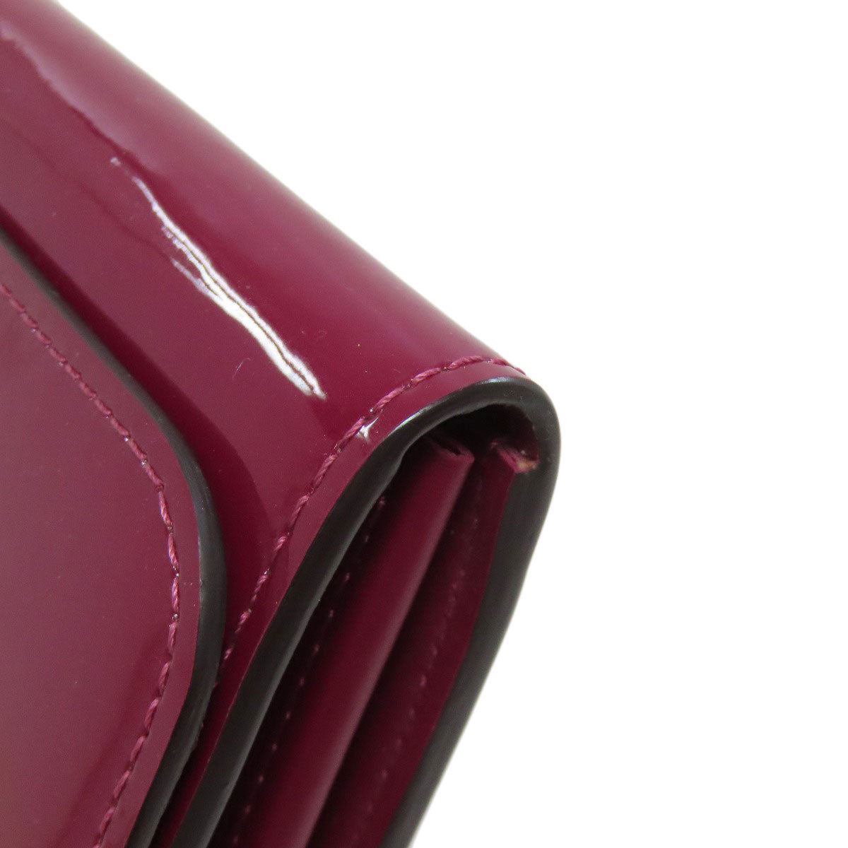 LOUIS VUITTON Long Wallet Purse M64463 Patent leather purple Portefeuille twist