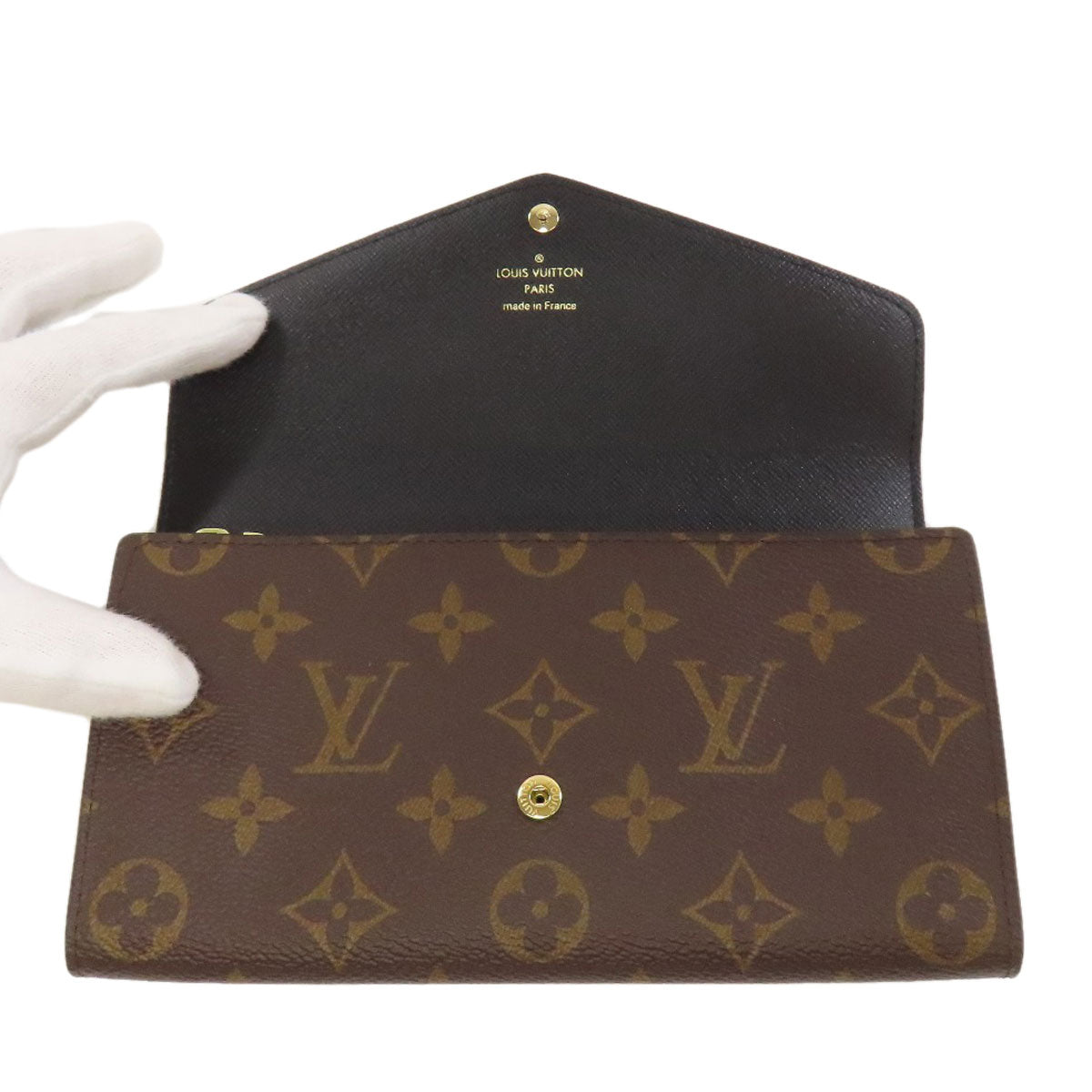 LOUIS VUITTON Long Wallet Purse M80726 Monogram reverse Brown Portefeuille Sara