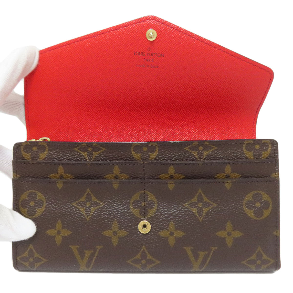 LOUIS VUITTON Long Wallet Purse M62236 Monogram canvas Brown Portefeuille Sara
