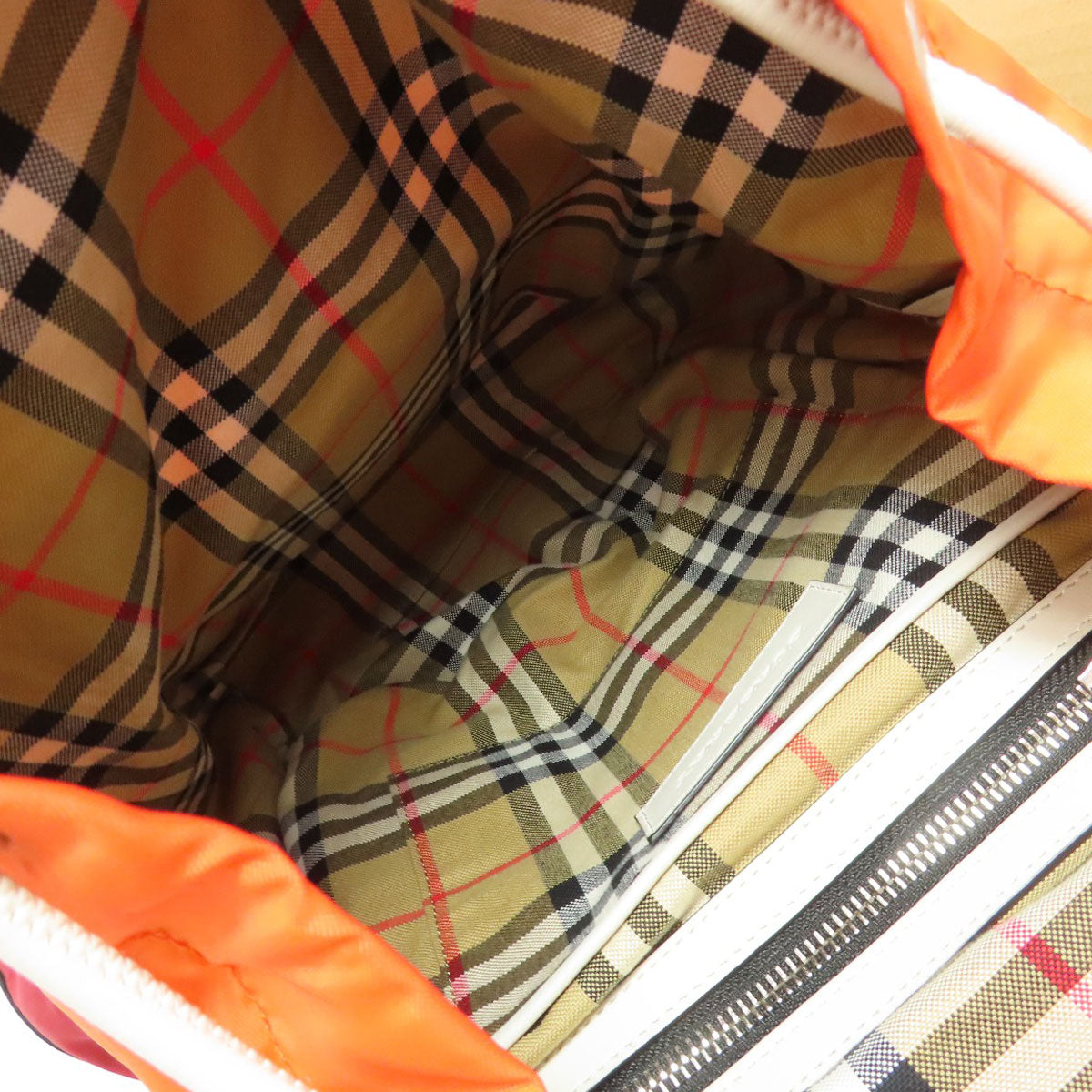 BURBERRY Backpack Nylon Orange Nova Check